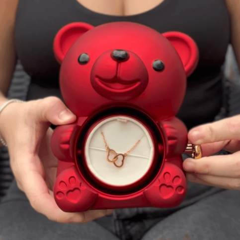 Eternal Rose Teddy Bear with Necklace